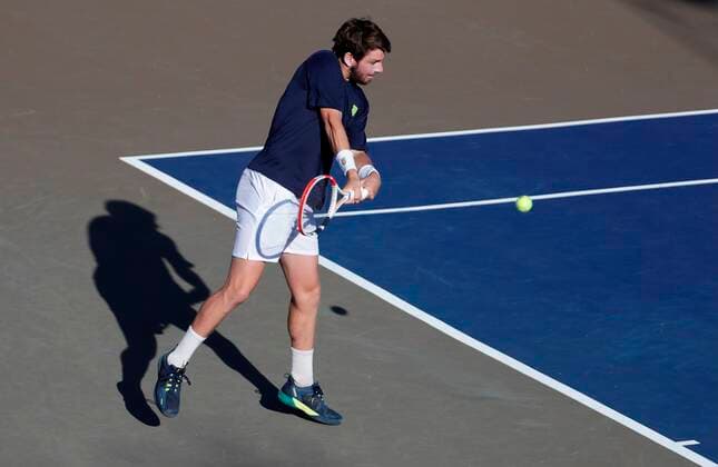 The British Cameron Norrie in action against the Swede Elias Ymer, today, during the third day of activities of the Los Cabos Tennis Open, in the state of Baja California Sur, Mexico, 21 July 2021. EFE Jorge Reyes Los Cabos Tennis Open !ACHTUNG: NUR REDAKTIONELLE NUTZUNG!  Copyright: xJorgexReyesx MEX7283 20210722-2aa0b4772b032f8676c83d49f15ff37b7d095b16