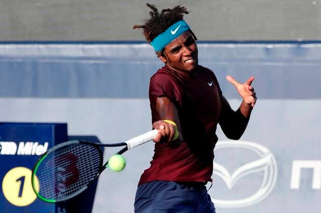 The Swede Elias Ymer in action against the British Cameron Norrie, today, during the third day of activities of the Los Cabos Tennis Open, in the state of Baja California Sur, Mexico, 21 July 2021. EFE Jorge Reyes Los Cabos Tennis Open !ACHTUNG: NUR REDAKTIONELLE NUTZUNG!  Copyright: xJorgexReyesx MEX7289 20210722-c0eb04106a261a2c346d49f5fadbca8e1515821b