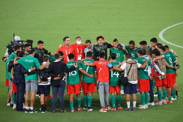 Mexico team group, Mannschaftsbild, Totale (MEX), JULY 22, 2021 - Football Soccer : Men s First Round Group A match between Mexico 4-1 France during the Tokyo 2020 Olympic Games, Olympische Spiele, Olympia, OS at the Tokyo Stadium in Tokyo, Japan. Noxthirdxpartyxsales  (165161780)