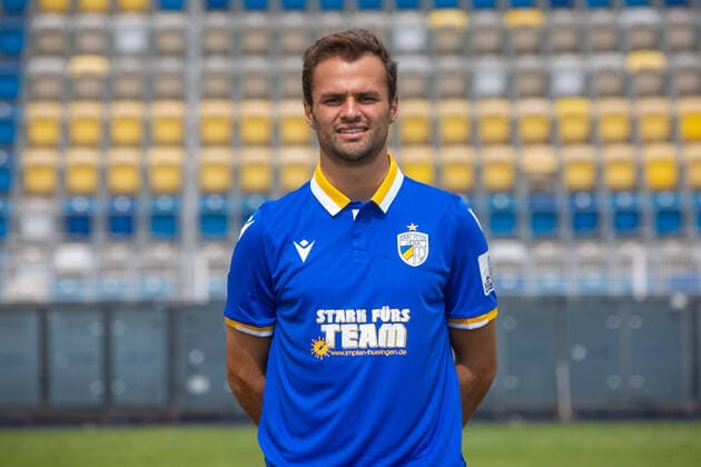 Jena , 220721 , Football Regionalliga , FC Carl Zeiss Jena , Appointment appointment , Portraits in the picture Fabian Eisele
