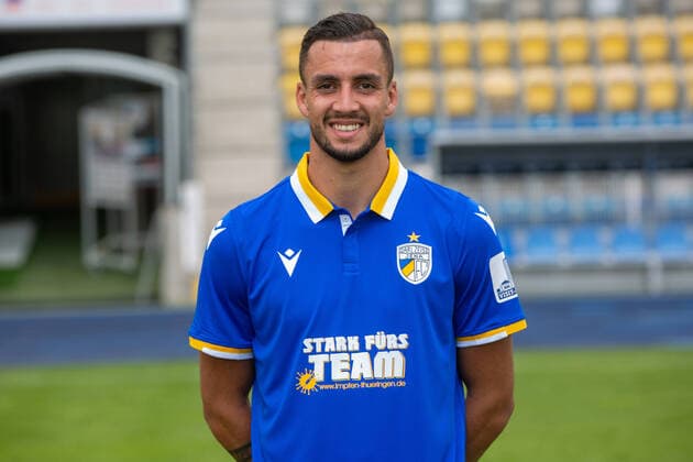Jena , 220721 , Football Regionalliga , FC Carl Zeiss Jena , Appointment appointment , Portraits in the picture Justin Schau