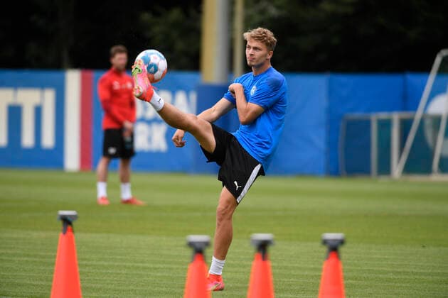 Fiete Arp Holstein Kiel, 20 , football, men, Holstein Kiel, training day, opener, 2 Liga, season 2021 2022, 23 07 21 Kiel CITTI Football Park Schleswig Holstein Germany