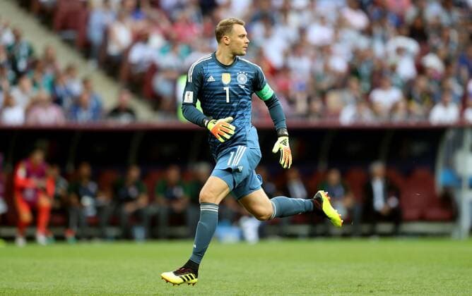 Mandatory Credit: Photo by Dave Shopland BPI Shutterstock (9718644fc) Goalkeeper Manuel Neuer of Germany Germany v Mexico, Group F, 2018 FIFA World Cup, WM, Weltmeisterschaft, Fussball football match, Luzhniki Stadium, Moscow, Russia - 17 Jun 2018 Germany v Mexico, Group F, 2018 FIFA World Cup football match, Luzhniki Stadium, Moscow, Russia - 17 Jun 2018  Copyright: xDavexShopland BPI Shutterstockx 9718644fc