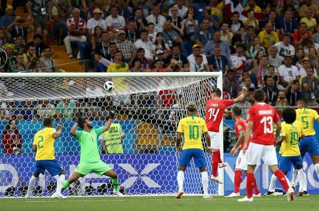 Mandatory Credit: Photo by Michael Zemanek BPI Shutterstock (9718733bz) Steven Zuber of Switzerland scores the equalising goal 1-1 Brazil v Switzerland, Group E, 2018 FIFA World Cup, WM, Weltmeisterschaft, Fussball football match, Rostov Arena, Rostov-on-Don, Russia - 17 Jun 2018 Brazil v Switzerland, Group E, 2018 FIFA World Cup football match, Rostov Arena, Rostov-on-Don, Russia - 17 Jun 2018  Copyright: xMichaelxZemanek BPI Shutterstockx 9718733bz