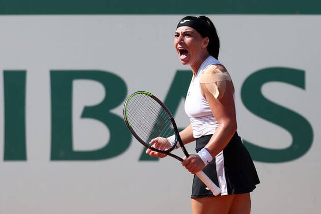 2021.07.23 Gdynia Tenis BNP Paribas Poland Open Mecz Ekaterine Gorgodze - Kristina Kucova N z Ekaterine Gorgodze Foto Piotr Matusewicz PressFocus NEWSPIX.PL --- Newspix.pl  20210723_PF_PM059
