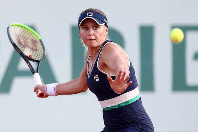 2021.07.23 Gdynia Tenis BNP Paribas Poland Open Mecz Kateryna Kozlova - Katarzyna Kawa N z Kateryna Kozlova Foto Piotr Matusewicz PressFocus NEWSPIX.PL --- Newspix.pl  20210723_PF_PM174