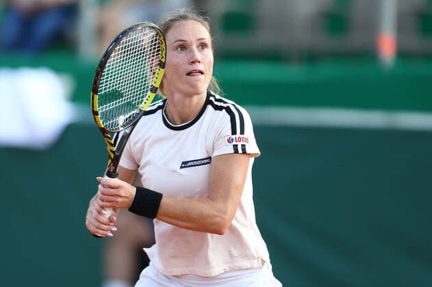 2021.07.23 Gdynia Tenis BNP Paribas Poland Open Mecz Kateryna Kozlova - Katarzyna Kawa N z Katarzyna Kawa Foto Piotr Matusewicz PressFocus NEWSPIX.PL --- Newspix.pl  20210723_PF_PM186