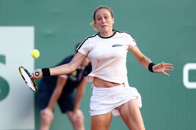 2021.07.23 Gdynia Tenis BNP Paribas Poland Open Mecz Kateryna Kozlova - Katarzyna Kawa N z Katarzyna Kawa Foto Piotr Matusewicz PressFocus NEWSPIX.PL --- Newspix.pl  20210723_PF_PM212