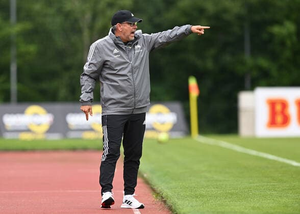 Football, men, 2021 2022 season, test match in Imst Austria , 1 FC Union Berlin OGC Nice, coach Urs Fischer 1 FC Union , 24 07 2021, Copyright: xMatthiasxKochx