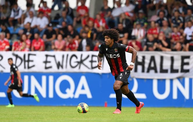 ü Football, Men, 2021 2022 season, Test match in Imst Austria , 1 FC Union Berlin OGC Nice, Bonfim Dante OGC Nice , 24 07 2021, Copyright: xMatthiasxKochx