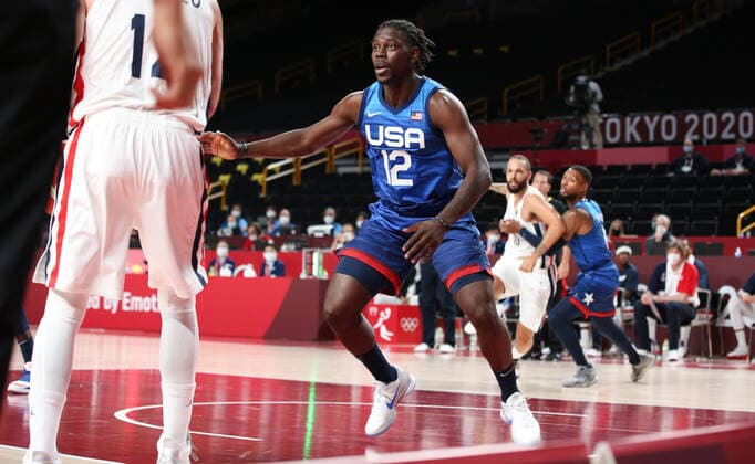 July 25, 2021, Saitama, Tokyo, Japan: Jrue HOLIDAY of the United States in action during Men s Preliminary Round Group A Game between France and the United States at the Saitama Super Arena on July 25th 2021 in Saitama, Japan Saitama Japan - ZUMAc179 20210725_zep_c179_093 Copyright: xMickaelxChavetx