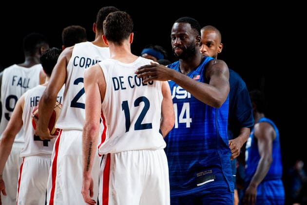 210725 Draymond Jamal Green after the basketball game between France and USA during day 2 of the Tokyo 2020 Olympic Games on July 25, 2021 in Tokyo Photo Jon Olav Nesvold BILDBYRAN COP 217 JE0005 basketball basketball olympic games olympics os ol olympiska spel olympiske leker tokyo2020 tokyo 2020 tokyo os tokyo ol bbeng france france usa united states,  Copyright: JONxOLAVxNESVOLD BB210725JE047