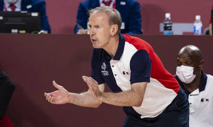 Tokyo Tokyo, 25 07 2021, Japan, Olympic Games Coach COLLET Vincent FRA Basketball USA France Olympic Games, 2020 2021 Photo Moritz Müller Only for Editorial use