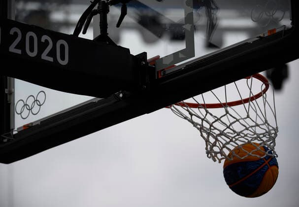 Ball in basket, feature, symbol photo, rim shot, Italy ITA vs Japan JPN 10 22 3 x 3 Womens Basketball, Women s Pool Round, Aomi Urban Sports Park 26 07 2021 2020 Summer Olympics, from 23 07 08 2021 in Tokyo Japan.