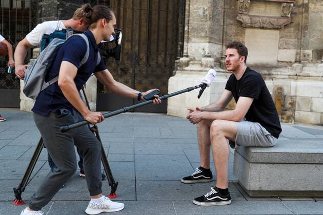 BASKETBALL - photo shooting with Jakob Poeltl VIENNA,AUSTRIA,26.JUL.21 - BASKETBALL - photo shooting with Jakob Poeltl. Image shows Jakob Poeltl (San Antonio Spurs).  GEPAxpictures xPhilippxBrem