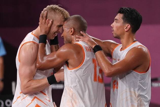TOKYO, 26-07-2021, Aomi Urban Sports Park, Tokyo 2020 Olympic Games, Olympische Spiele, Olympia, OS 3x3 Basketball, Netherlands vs Poland, Pool Round. Netherlands qualifies for the semi-finales Tokyo Olympics: 3x3 Basketball - Netherlands vs Poland - Pool Round  x12699247x Copyright: