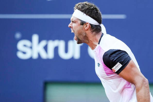 TENNIS - ATP, Tennis Herren Generali Open 2021 KITZBUEHEL,AUSTRIA,26.JUL.21 - TENNIS - ATP World Tour, Generali Open. Image shows the rejoicing of Jiri Vesely (CZE).  GEPAxpictures xPatrickxSteiner