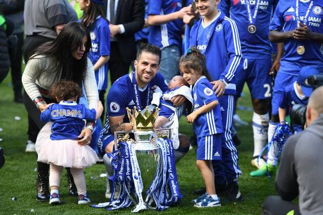 Mandatory Credit: Photo by Andy Hooper ANL Shutterstock (9700911a) Premier League Final - Cheslea V Sunderland (5-1) - Stamford Bridge - Chelsea Win The Premiership Trophy. Pic Shows:- Cesc Fabregas With His Partner Daniella Semaan And Children Lia Leonardo And Capri. Premier League Final - Cheslea V Sunderland (5-1) - Stamford Bridge - Chelsea Win The Premiership Trophy. Pic Shows:- Cesc Fabregas With His Partner Daniella Semaan And Children Lia Leonardo And Capri. EDITORIAL USE ONLY No use with unauthorised audio, video, data, fixture lists (outside the EU), club league logos or live services. Online in-match use limited to 45 images (+15 in extra time). No use to emulate moving images. No use in betting, games or single club league player publications services. Premier League Final - Cheslea V Sunderland (5-1) - Stamford Bridge - Chelsea Win The Premiership Trophy. Pic Shows:- Cesc Fabregas With His Partner Daniella Semaan And Children Lia Leonardo And Capri. EDITORIAL USE ONLY No use with unauthorised audio, video, data, fixture lists (outside the EU), club league logos or live services. Online in-match use limited to 45 images (+15 in extra time). No use to emulate moving images. No use in betting, games or Copyright: xAndyxHooper ANL Shutterstockx 9700911a