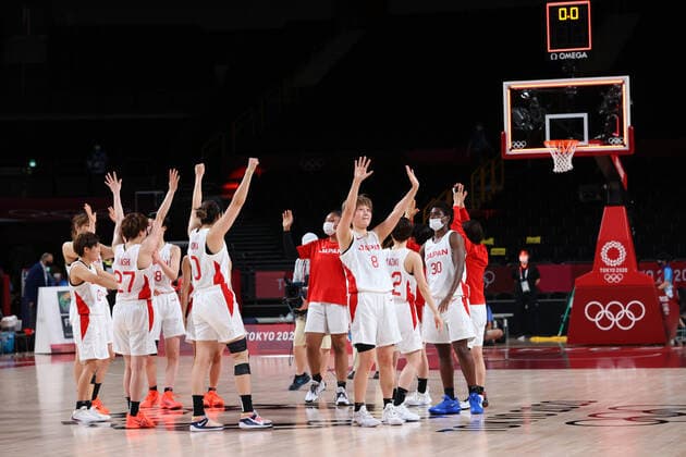 Japan women s team group, Mannschaftsbild, Totale (JPN), JULY 27, 2021 - Basketball : Women s Preliminary Round Group B match between Japan - France during the Tokyo 2020 Olympic Games, Olympische Spiele, Olympia, OS at the Saitama Super Arena in Saitama, Japan. Noxthirdxpartyxsales  (165574797)