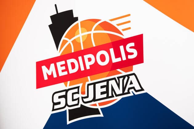 Press Conference Basketball BARMER 2 Basketball Bundesliga ProA Science City Jena becomes MEDIPOLIS SC Jena The new logo of MEDIPOLIS SC Jena Sparkassen Arena Jena