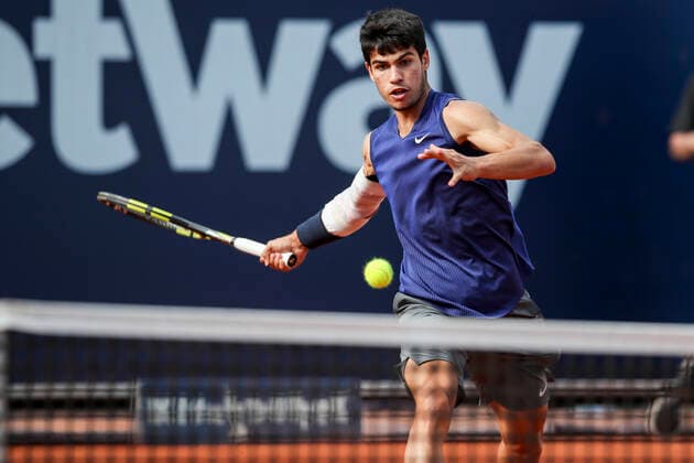 TENNIS - ATP, Tennis Herren Generali Open 2021 KITZBUEHEL,AUSTRIA,27.JUL.21 - TENNIS - ATP World Tour, Generali Open. Image shows Carlos Alcaraz (ESP).  GEPAxpictures xPatrickxSteiner