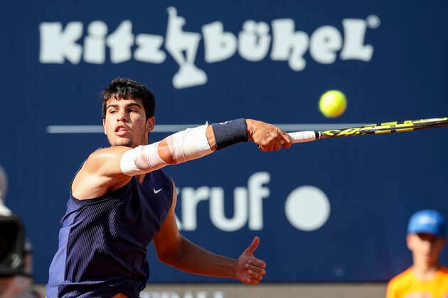 TENNIS - ATP, Tennis Herren Generali Open 2021 KITZBUEHEL,AUSTRIA,27.JUL.21 - TENNIS - ATP World Tour, Generali Open. Image shows Carlos Alcaraz (ESP).  GEPAxpictures xPatrickxSteiner