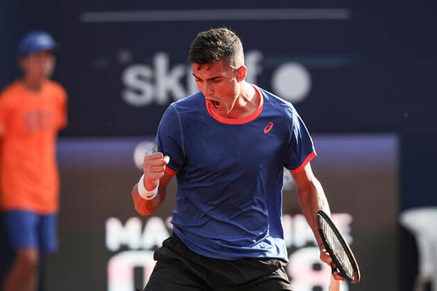 TENNIS - ATP, Tennis Herren Generali Open 2021 KITZBUEHEL,AUSTRIA,27.JUL.21 - TENNIS - ATP World Tour, Generali Open. Image shows the rejoicing of Alexander Erler (AUT).  GEPAxpictures xPatrickxSteiner