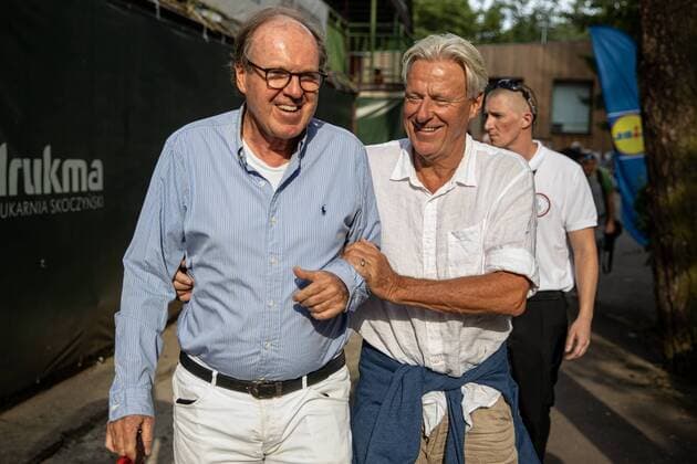 2021.07.27 Poznan Tenis Poznan Open 2021 Konferencja prasowa i trening pokazowy z udzialem Bjorna Borga oraz Wojciecha Fibaka N z Bjorn Borg Wojciech Fibak Foto Pawel Jaskolka PressFocus 2021.07.27 Poznan Tennis Poznan Open press conference, PK, Pressekonferenz with Bjorn Borg and Wojciech Fibak Credit: Pawel Jaskolka PressFocus NEWSPIX.PL --- Newspix.pl  20210727_PF_PJ002