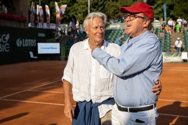 2021.07.27 Poznan Tenis Poznan Open 2021 Konferencja prasowa i trening pokazowy z udzialem Bjorna Borga oraz Wojciecha Fibaka N z Bjorn Borg Wojciech Fibak Foto Pawel Jaskolka PressFocus 2021.07.27 Poznan Tennis Poznan Open press conference, PK, Pressekonferenz with Bjorn Borg and Wojciech Fibak Credit: Pawel Jaskolka PressFocus NEWSPIX.PL --- Newspix.pl  20210727_PF_PJ017