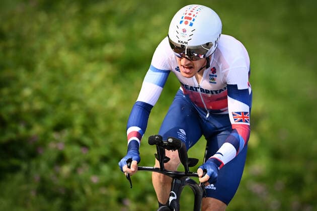 British Geraint Thomas pictured in action during the men time trial cycling event, a 42,4 km race, on the sixth day of the Tokyo 2020 Olympic Games, Olympische Spiele, Olympia, OS in Tokyo, Japan on Wednesday 28 July 2021. The postponed 2020 Summer Olympics are taking place from 23 July to 8 August 2021. JASPERxJACOBS  x3048472x