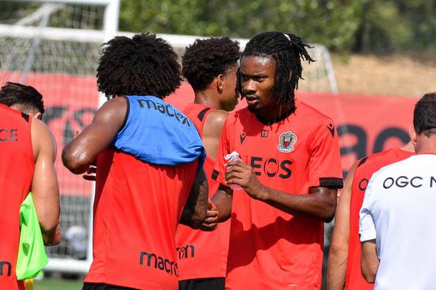Khephren Thuram - Entrainement de l OGC Nice au Centre d Entrainement et de Formation de l OGC Nice. FOOTBALL : Entrainement de l OGC Nice - 28 07 2021 LionelUrman Panoramic 
