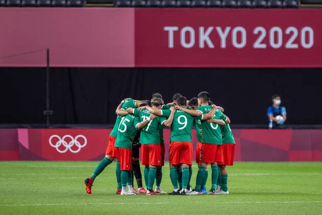 Tokyo 2020 Sapporo Olympics SAPPORO, HO - 28.07.2021: TOKYO 2020 SAPPORO OLYMPICS - Mexico team before the match between South Africa and Mexico at the Tokyo 2020 Olympiad, held in 2021, at Sapporo Dome in Sapporo city, Japan (Photo: Richard Callis Fotoarena) x2099190x  RichardxCallis