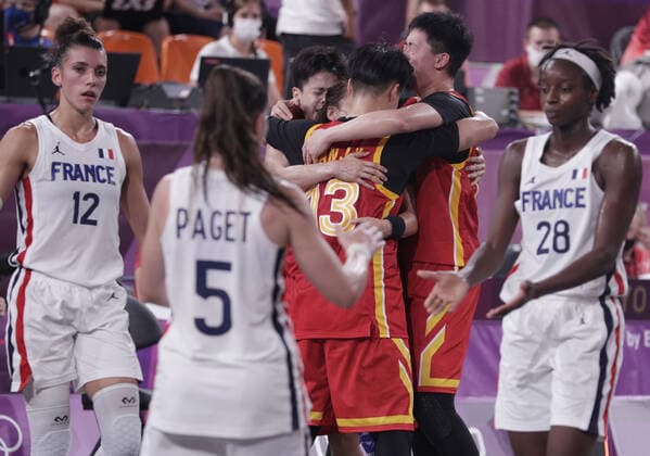 Tokyo 2020 in 2021, 3x3 basketball, womens, 3rd place match, France - China.