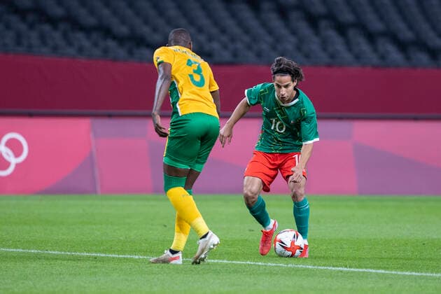 Tokyo 2020 Sapporo Olympics SAPPORO, HO - 28.07.2021: TOKYO 2020 SAPPORO OLYMPICS - Diego Lainez from Mexico during the match between South Africa and Mexico at the Tokyo 2020 Olympiad, held in 2021, at the Sapporo Dome in the city of Sapporo, Japan (Photo: Richard Callis Fotoarena) x2099278x  RichardxCallis