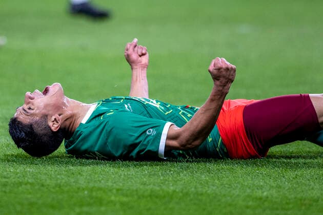 Tokyo 2020 Sapporo Olympics SAPPORO, HO - 28.07.2021: TOKYO 2020 SAPPORO OLYMPICS - Uriel Antuna from Mexico celebrates after creating a goal for Alexia Vega (0-1) during the match between South Africa and Mexico at the Tokyo 2020 Olympics, held in 2021, at the Sapporo Dome in the city of Sapporo, Japan (Photo: Richard Callis Fotoarena) x2099419x  RichardxCallis