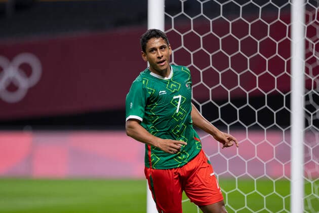 Tokyo 2020 Sapporo Olympics SAPPORO, HO - 28.07.2021: TOKYO 2020 SAPPORO OLYMPICS - Luis Roma from Mexico celebrates after scoring (0-2) during the match between South Africa and Mexico at the Tokyo 2020 Olympics, held in 2021, at Sapporo Dome in Sapporo city, Japan (Photo: Richard Callis Fotoarena) x2099429x  RichardxCallis