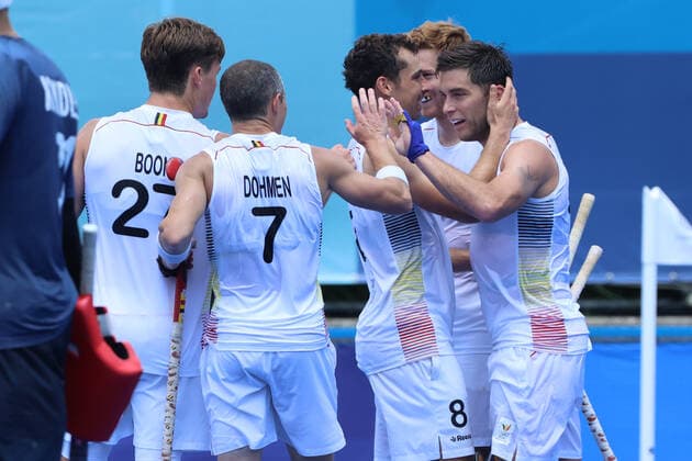 a hockey match between Belgium s Red Lions and Canada, in pool B of the men s Field hockey, Feldhockey tournament, on the seventh day of the Tokyo 2020 Olympic Games, Olympische Spiele, Olympia, OS in Tokyo, Japan on Thursday 29 July 2021. The postponed 2020 Summer Olympics are taking place from 23 July to 8 August 2021. BENOITxDOPPAGNE  x3048904x