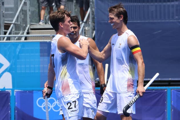 a hockey match between Belgium s Red Lions and Canada, in pool B of the men s Field hockey, Feldhockey tournament, on the seventh day of the Tokyo 2020 Olympic Games, Olympische Spiele, Olympia, OS in Tokyo, Japan on Thursday 29 July 2021. The postponed 2020 Summer Olympics are taking place from 23 July to 8 August 2021. BENOITxDOPPAGNE  x3048911x