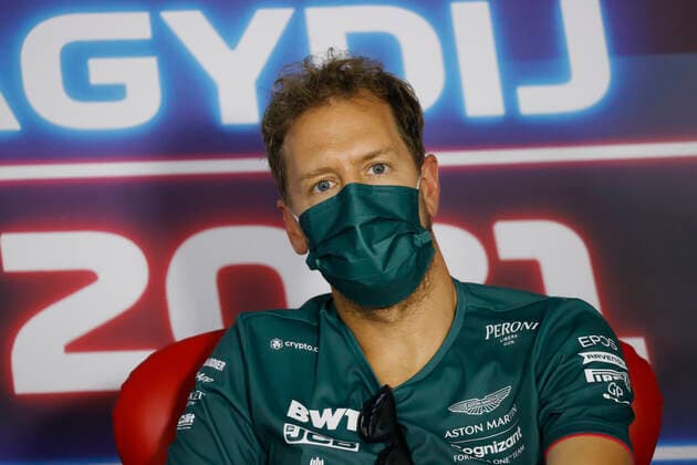 F1 Grand Prix of Hungary 5 Sebastian Vettel (GER, Aston Martin Cognizant F1 Team), F1 Grand Prix of Hungary at Hungaroring on July 29, 2021 in Budapest, Hungary. (Photo by Florion Goga REUTERS FIA Pool via HOCH ZWEI) Budapest Hungary Poolfoto HOCH ZWEI Pool REUTERS ,EDITORIAL USE ONLY