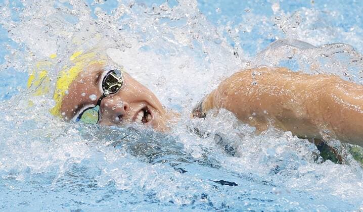PARIS 2024, OLYMPIC LEGENDS: Emma McKeon Tokyo Olympics: Swimming Australian swimmer Emma McKeon competes in the Tokyo Olympic women s 100-meter freestyle final en route to winning gold on July 30, 2021, at Tokyo Aquatics Centre. (SELECTION)  A14AA0000755225P