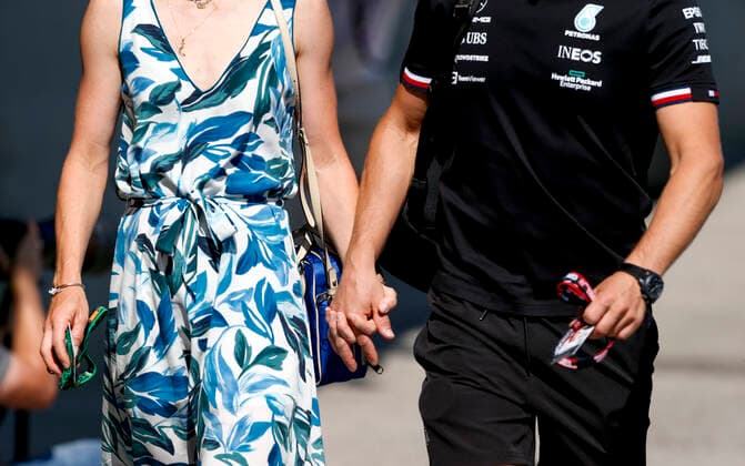 77 Valtteri Bottas FIN, Mercedes AMG Petronas F1 Team and his girlfriend Tiffany Cromwell, F1 Grand Prix of Hungary at Hungaroring on July 30, 2021 in Budapest, Hungary Photo by HOCH ZWEI Budapest Hungary