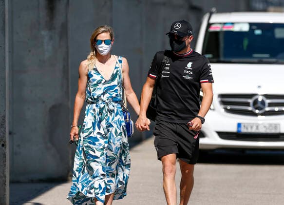 77 Valtteri Bottas FIN, Mercedes AMG Petronas F1 Team and his girlfriend Tiffany Cromwell, F1 Grand Prix of Hungary at Hungaroring on July 30, 2021 in Budapest, Hungary Photo by HOCH ZWEI Budapest Hungary
