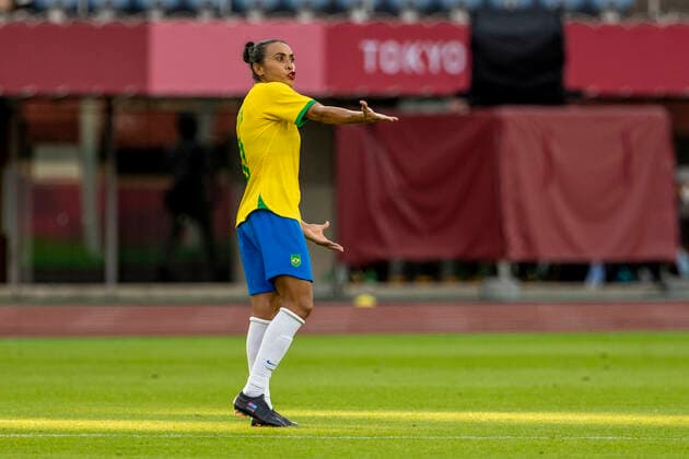 Tokyo 2020 Olympiad Tokyo TÓQUIO, TO - 30.07.2021: TOKYO 2020 OLYMPIAD TOKYO - Marta do Brasil during the soccer game between Canada and Brazil at the Olympic Games, Olympische Spiele, Olympia, OS in Tokyo 2020 held in 2021, the game held at Estadio do Miyagi in Japan (Photo: Richard Callis Fotoarena) x2099998x  RichardxCallis