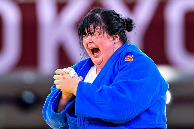 Bilder des Jahres 2021, Sport 07. Juli Sport Themen der Woche KW30 joie de Iryna Kindzerska (Aze) JUDO : Jeux Olympiques - Tokyo - 30 07 2021 JBAutissier Panoramic 