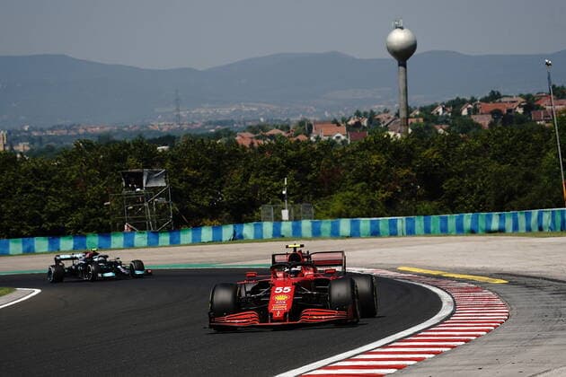 Formula 1 Grand Prix Hungarian Grand Prix 2021 30 07 2021, Hungaroring, Budapest, Formula 1 Grand Prix Hungarian Grand Prix 2021, in the picture Carlos Sainz Jr ESP 55 , Scuderia Ferrari Mission Winnow, Valtteri Bottas FIN 77 , Mercedes AMG Petronas Formula One Team nordphotoxGmbHx xBratic nph00250
