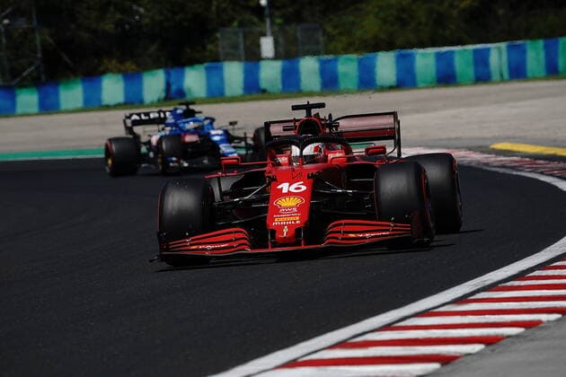 Formula 1 Grand Prix Hungarian Grand Prix 2021 30 07 2021, Hungaroring, Budapest, Formula 1 Grand Prix Hungarian Grand Prix 2021, in the picture Charles Leclerc MCO 16 , Scuderia Ferrari Mission Winnow, Fernando Alonso ESP 14 , Alpine F1 Team nordphotoxGmbHx xBratic nph00250