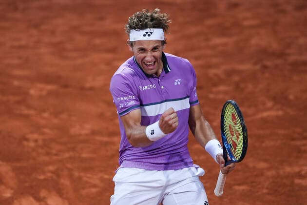 TENNIS - ATP, Tennis Herren Generali Open 2021 KITZBUEHEL,AUSTRIA,30.JUL.21 - TENNIS - ATP World Tour, Generali Open. Image shows the rejoicing of Casper Ruud (NOR).  GEPAxpictures xPatrickxSteiner