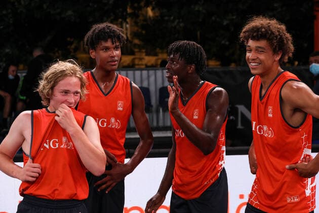 3×3 German Championship 2021, 30 07 2021 Hannover Splash win the title with, Denzel Adjepongakosah Agyeman Hannover Splash U18 , Sidi Linus Beikame Hannover Splash U18 , Fabian Giessmann Hannover Splash U18 , Tebbe Carlos Sikko Moeller Hannover Splash U18 3×3 German Championship 2021 30 07 2021 in Düsseldorf, Germany. Copyright: xBEAUTIFULxSPORTS KennyxBeelex