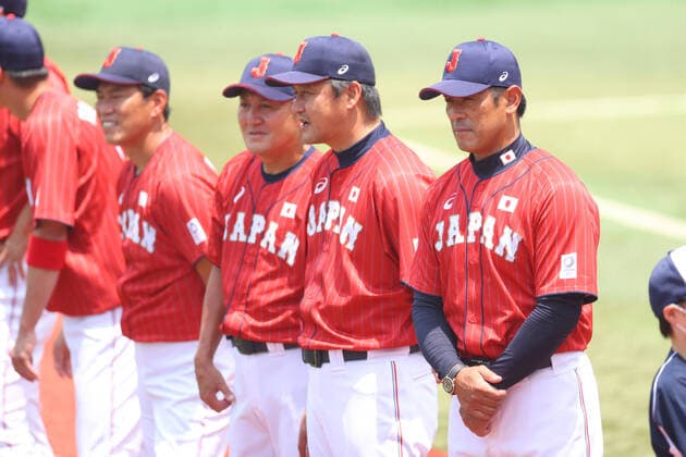 Atsunori Inaba manager & Japan team group, Mannschaftsbild, Totale (JPN), JULY 31, 2021 - Baseball : Opening Round Group A game between Japan - Mexico during the Tokyo 2020 Olympic Games, Olympische Spiele, Olympia, OS at the Yokohama Baseball Stadium in Kanagawa, Japan. Noxthirdxpartyxsales  (165989324)