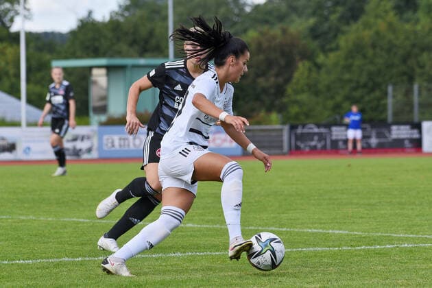 Mimoza Hamidi FC Basel 1893 77 GER , 1 FC Nuernberg GER vs FC Basel 1893 SUI , Football , Women , Test Match , Season 2021 2022 , 31 07 2021 DFL regulations prohibit any use of photographs as image sequences and or quasi video GER , 1 FC Nuernberg vs FC Basel 1893 , Women Football , Test Match , Season 2021 2022 , 31 07 2021 Boeblingen Copyright: xEibner-Pressefotox EP_TBR
